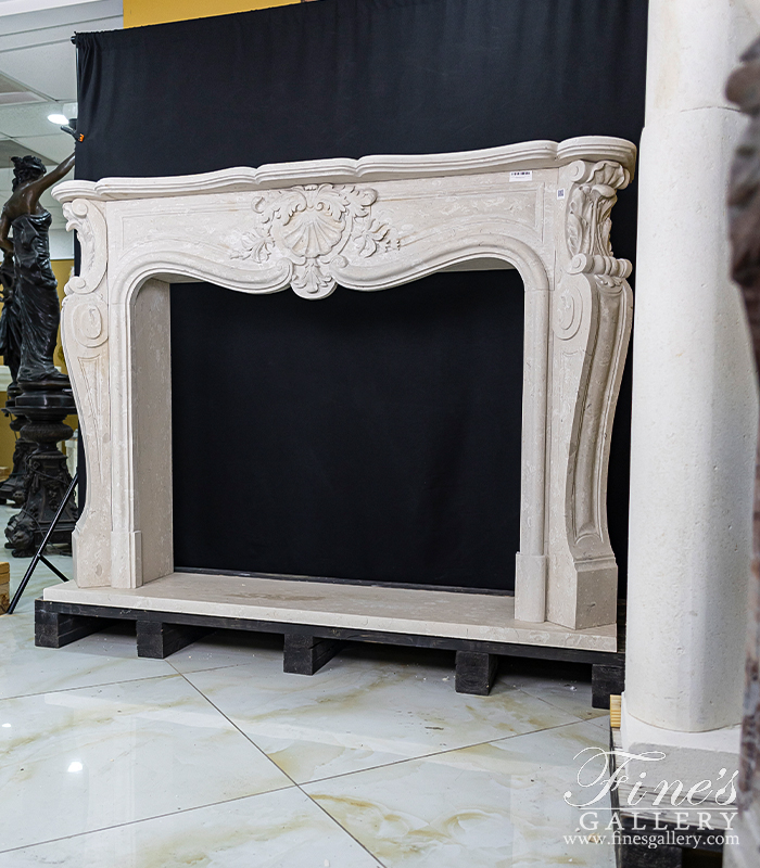 Marble Fireplaces  - French Louis X Perlato Royal Italian Marble Fireplace Mantel - MFP-2271